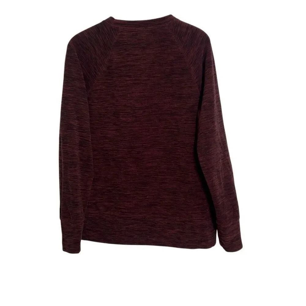 Banana Republic Heathered Arctic Fleece Crewneck Sweatshirt Red Black Size Large